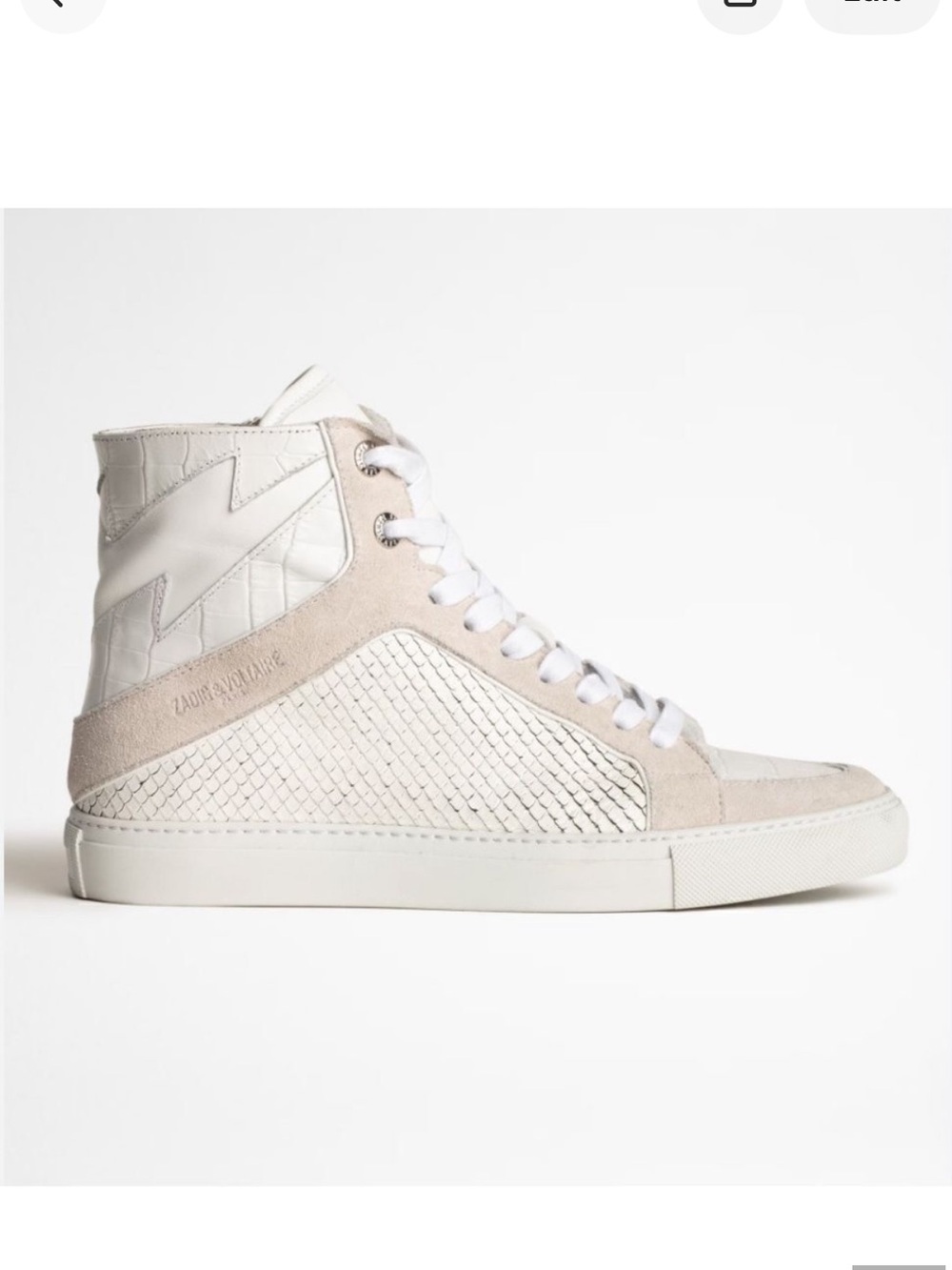 Zadig & Voltaire High Flash Keith Sneakers hi tops wedge white shoes NIB 41 11